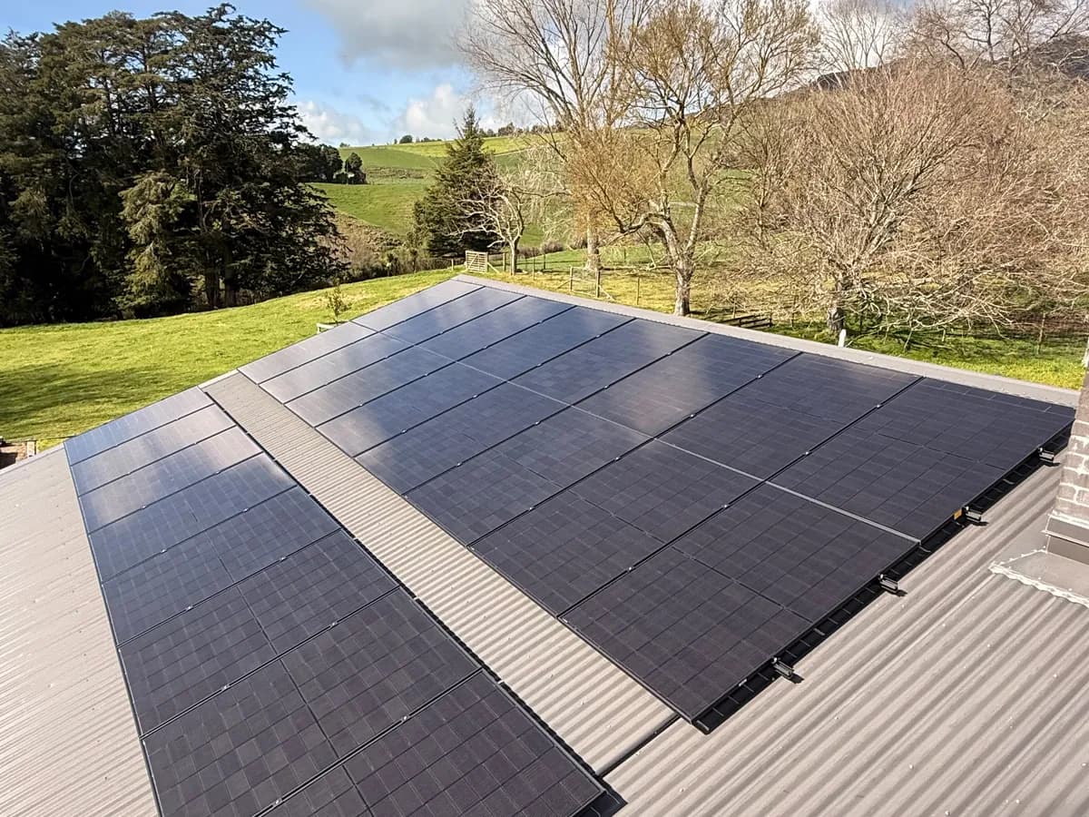 A 15kW EFS Solar array on a rural home at Maungatautari, Waikato