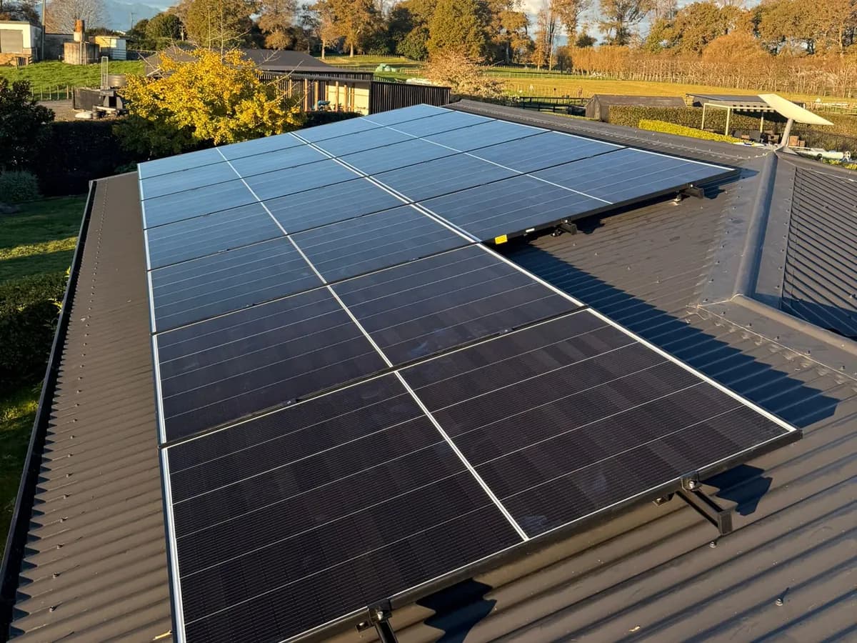 A 13.2kW EFS Solar array on a home in Morrinsville, Waikato