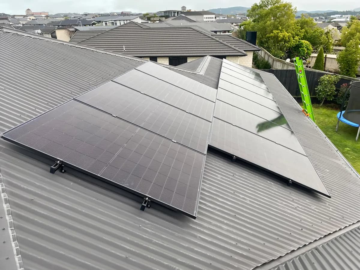 A 5.5kW EFS Solar array on a two-plane roof in Morrinsville, Waikato