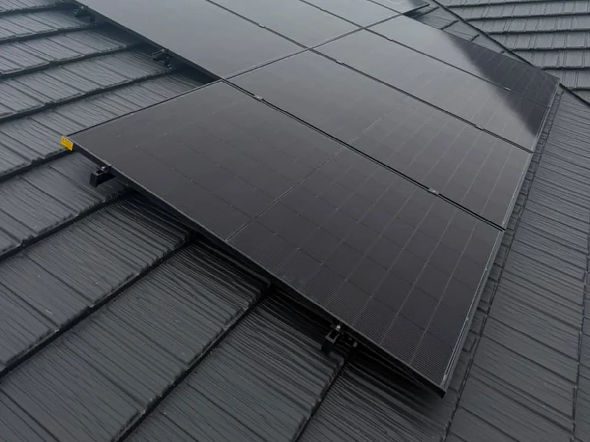 A 6.8kW EFS Solar array on a charcoal tile roof in New Plymouth, Taranaki