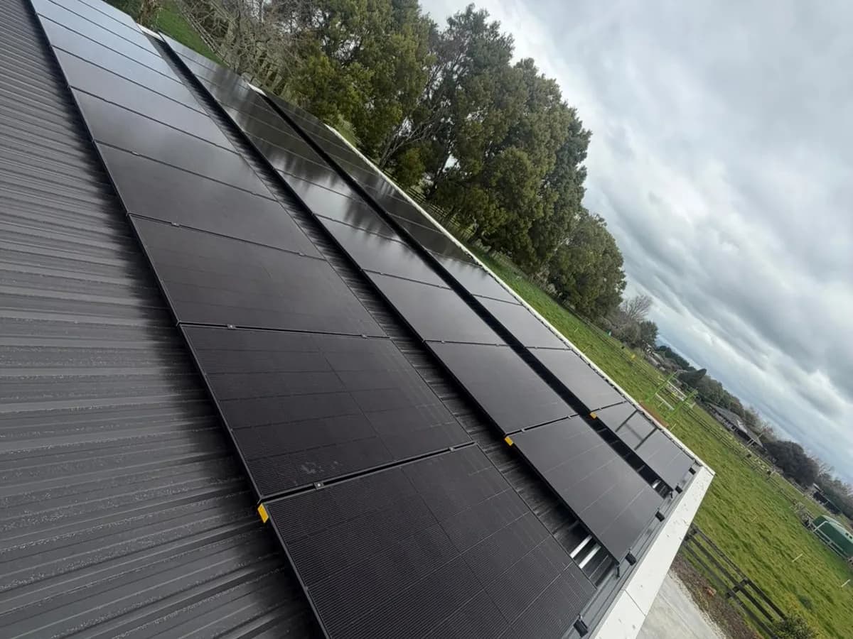 A 13.65kW EFS Solar array on a rural home at Newstead, Waikato