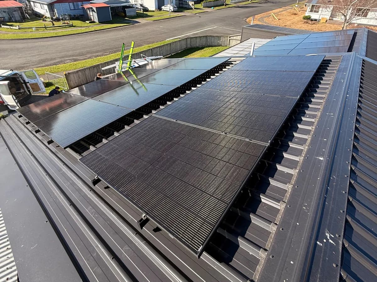 A 9.1kW EFS Solar array on a home in Ngāruawāhia, Waikato