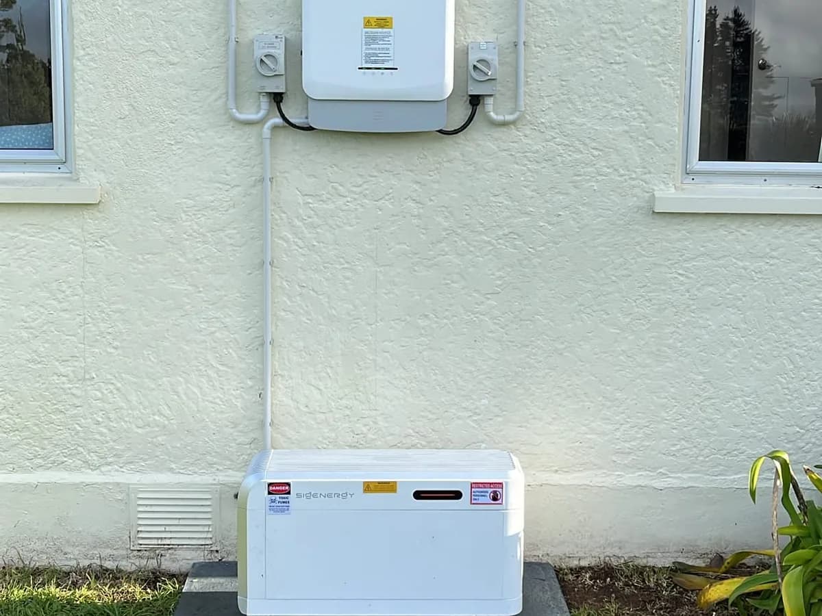 A home battery installed by EFS Solar in Norfolk, Taranaki
