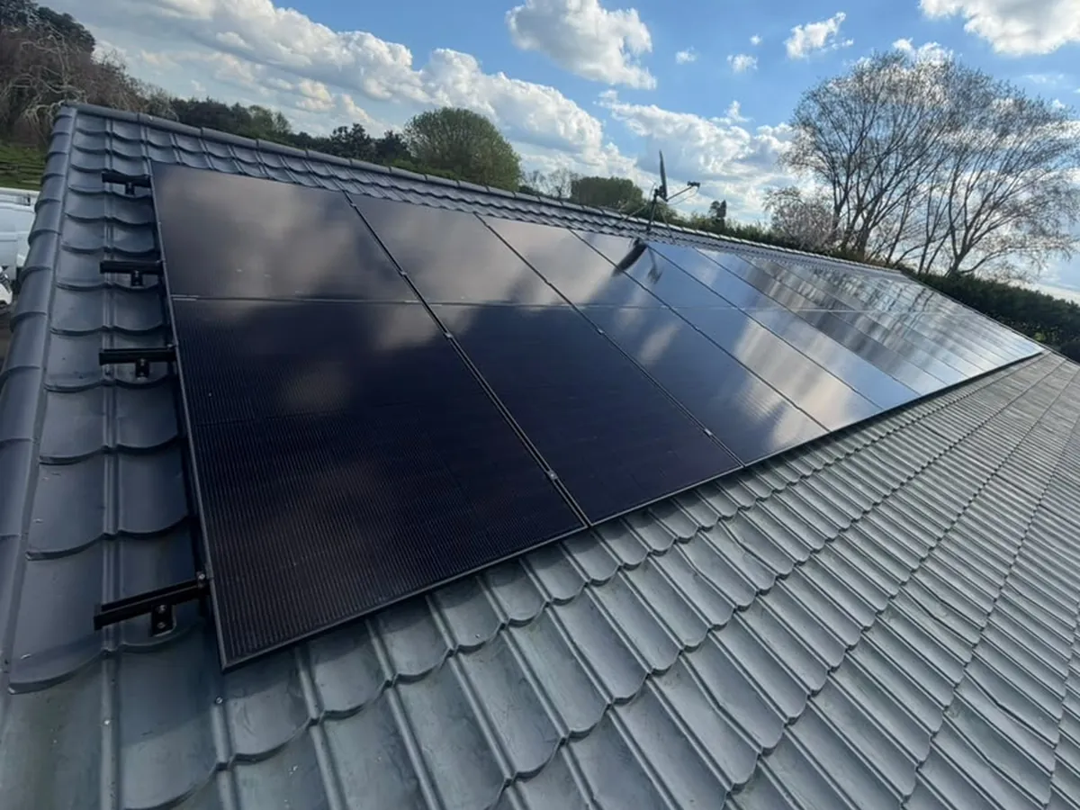 A 13.65kW EFS Solar array on a grey tile roof at a rural Puketaha property, Waikato