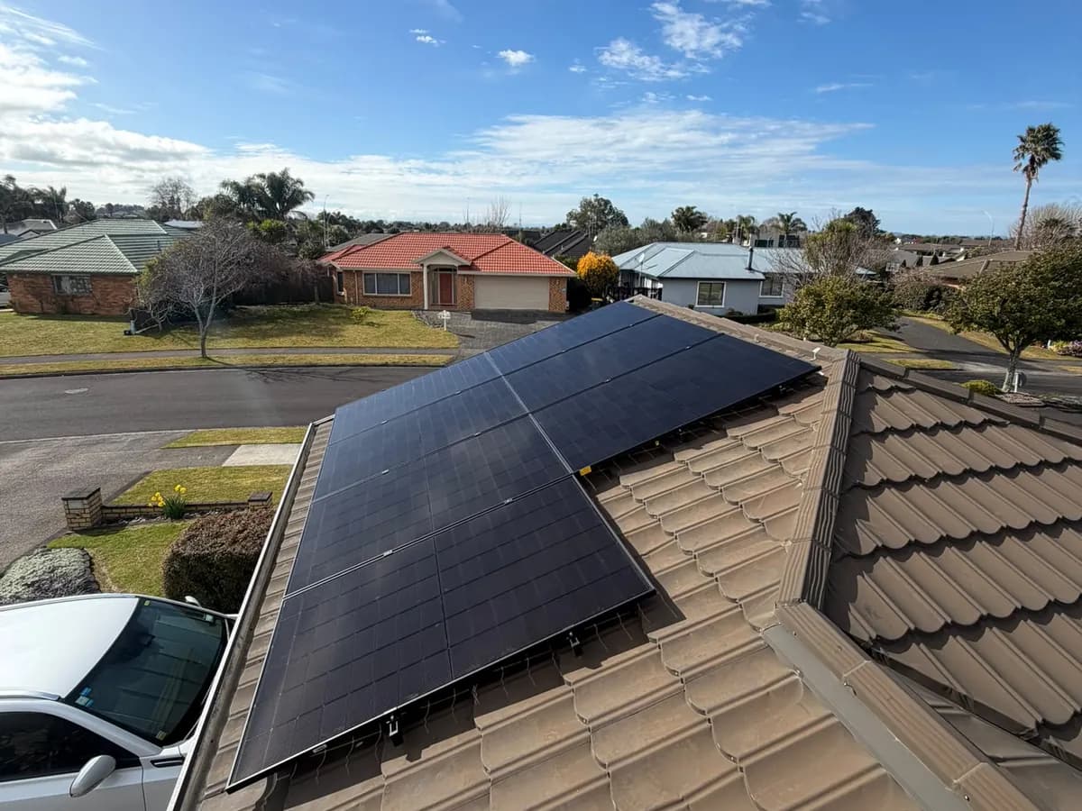 A 5.46kW EFS Solar array on a tile roof in Rototuna, Hamilton