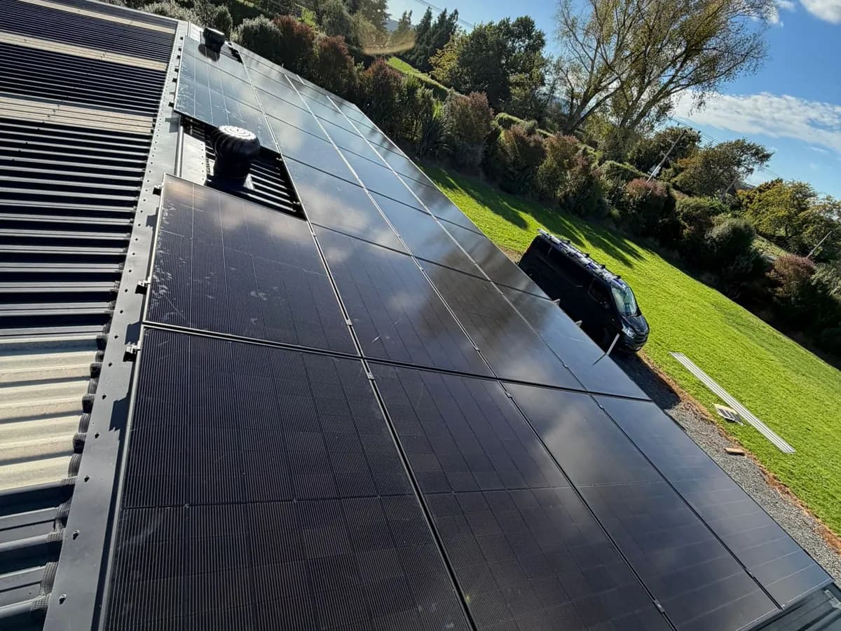 A 12.3kW EFS Solar array on a home in Te Kowhai, Waikato