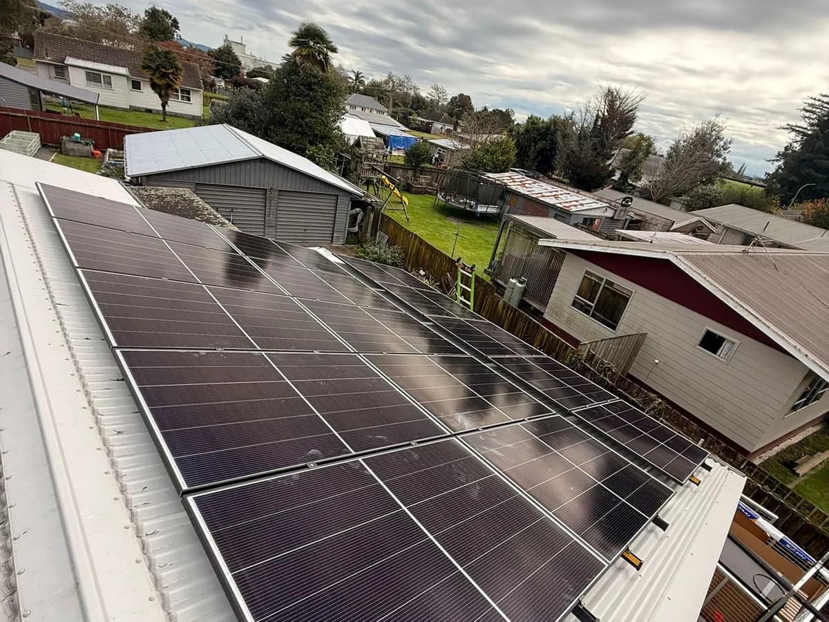 A 6.6kW EFS Solar array on a home in Waharoa, Waikato