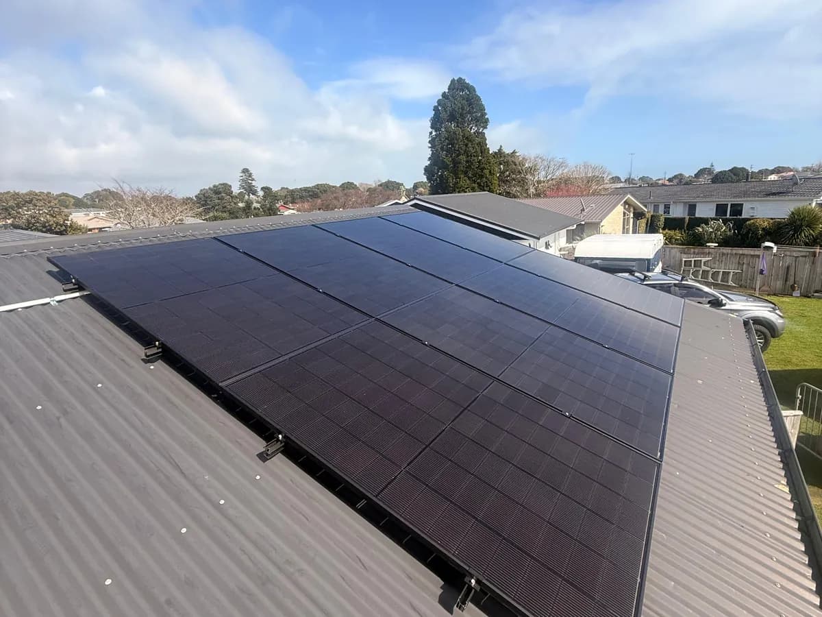 An 8.19kW EFS Solar array on a home at Waitara, Taranaki