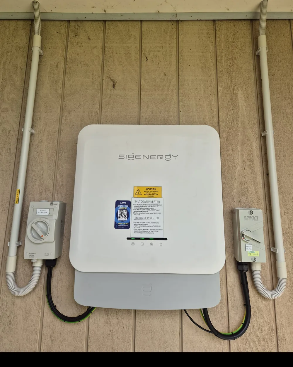 A Sigenergy inverter installed by EFS Solar at a Springdale home, Waikato